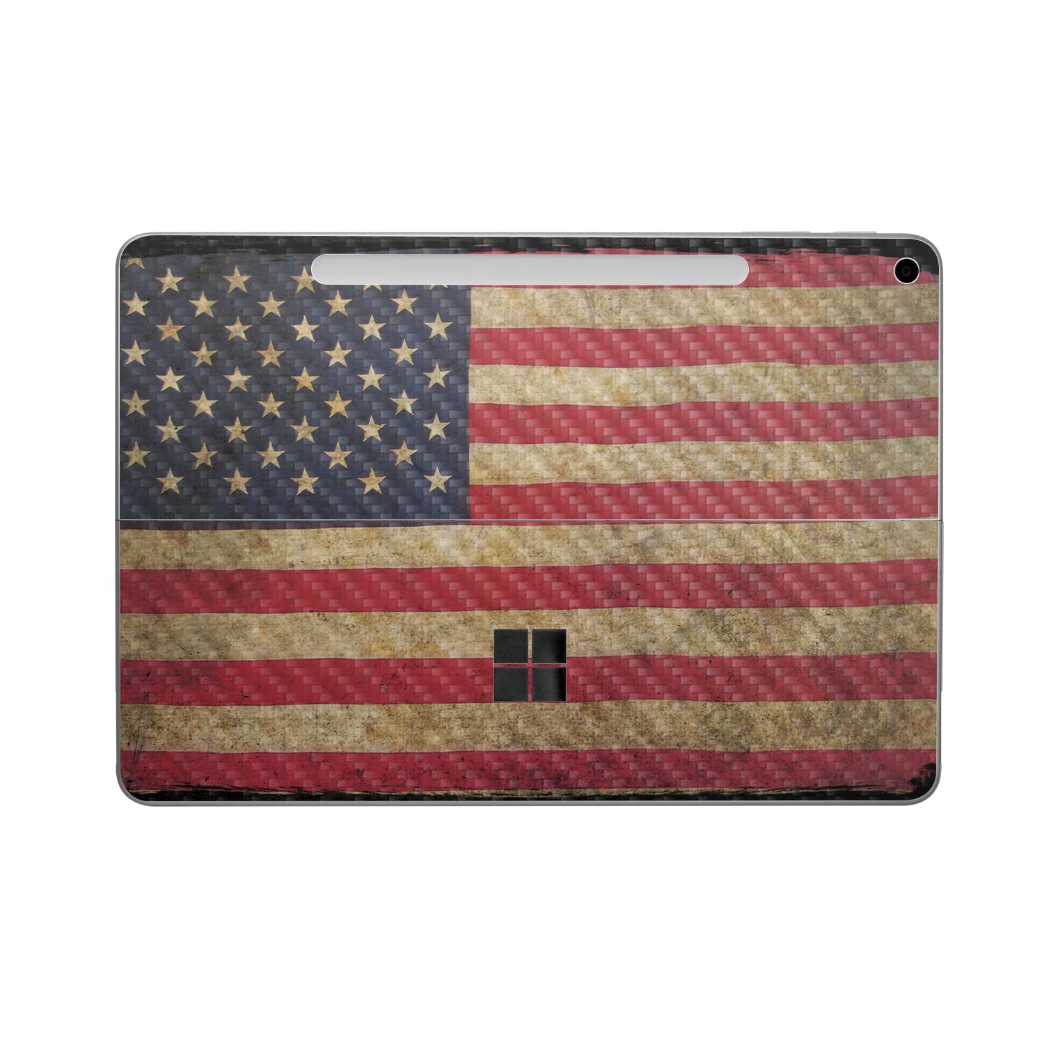 Carbon Fiber Tablet Skin Compatible with Microsoft Surface Pro 12" (2025) - Vintage Flag - Premium 3M Vinyl Protective Wrap Decal Cover - Easy to Apply | Crafted in The USA by MightySkins