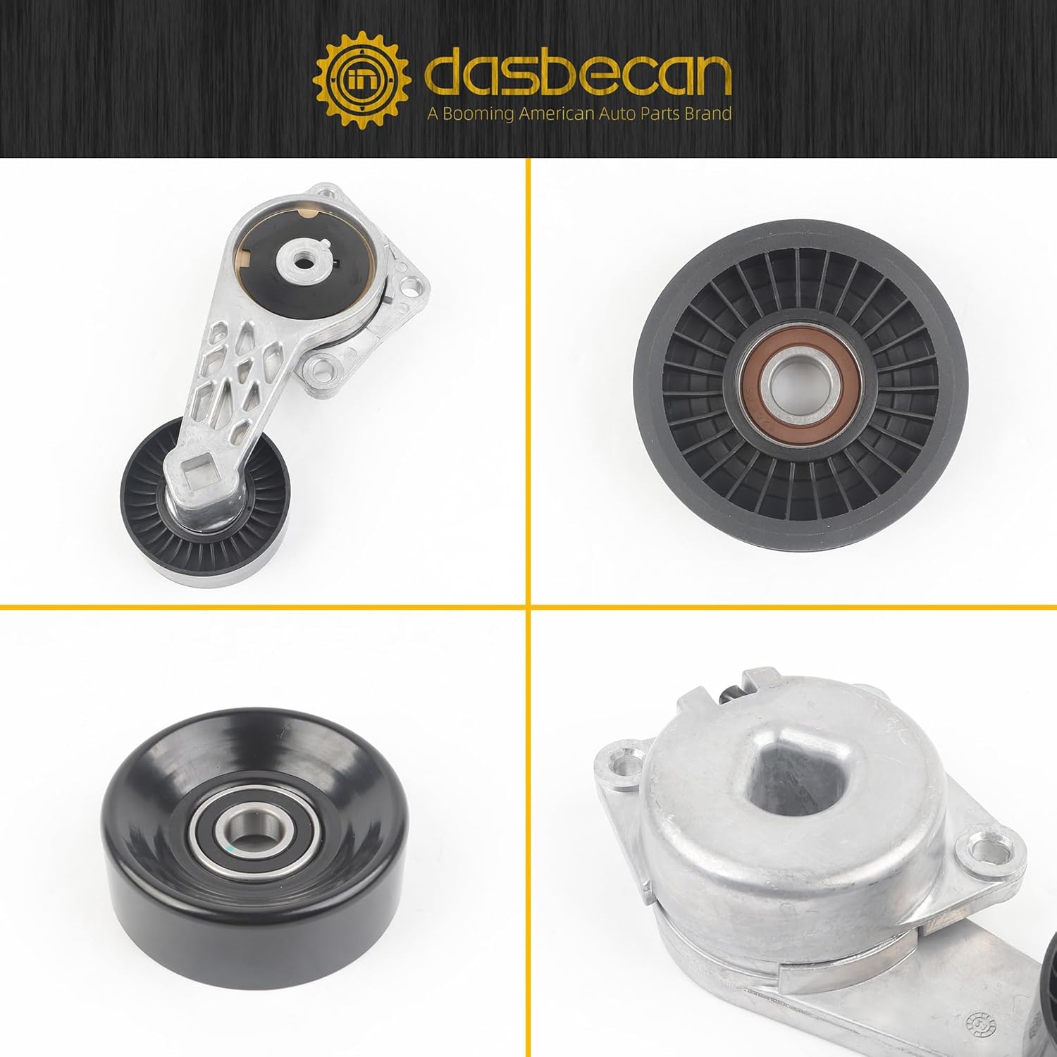 Dasbecan Drive Belt Tensioner Idler Pulley Serpentine Kit Compatible with Ford F150 2005-2006/2009-2010, F250 2009-2010, Explorer 06-10, Expedition 09-14 5.4L 4.6L, Replaces# 90K-38274A
