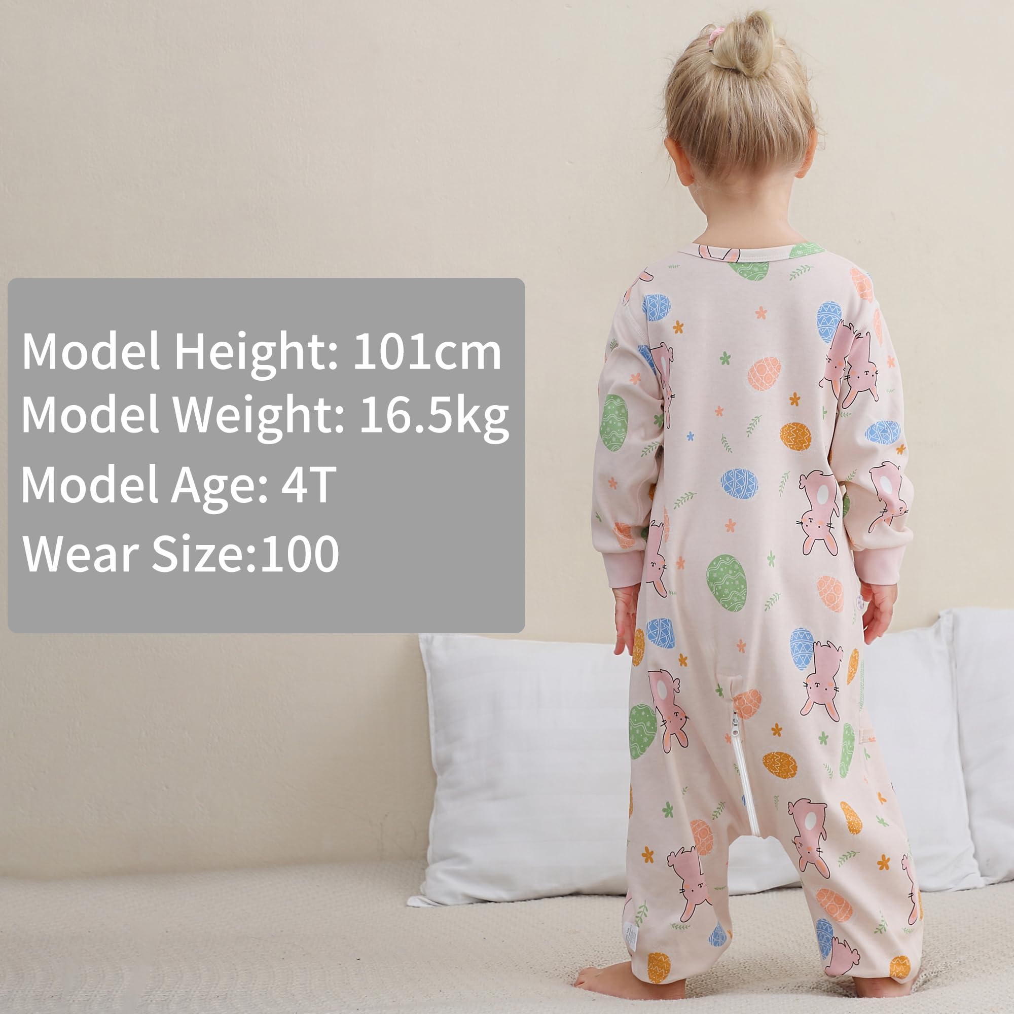 HAHASHOW Bebe gigoteuse avec jambes, Unisexe Manche Longue L'été Coton gigoteuse a pied, Bebe Pyjama Garcon Vetement Enfant Naissance Cadeau 18-24 Mois