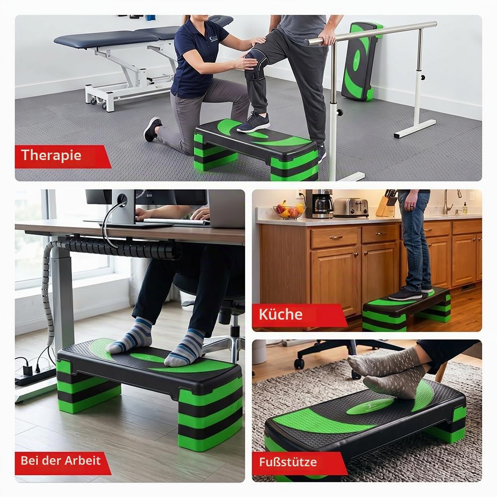 MAXSTRENGTH Fitness-Stepper für Training, 5-fach höhenverstellbar, 10 cm, 15 cm, 20 cm, 25 cm, 30 cm, rutschfeste Trittfläche für Aerobic-Übungen, Ausdauer, Cardio, Yoga, Routinen
