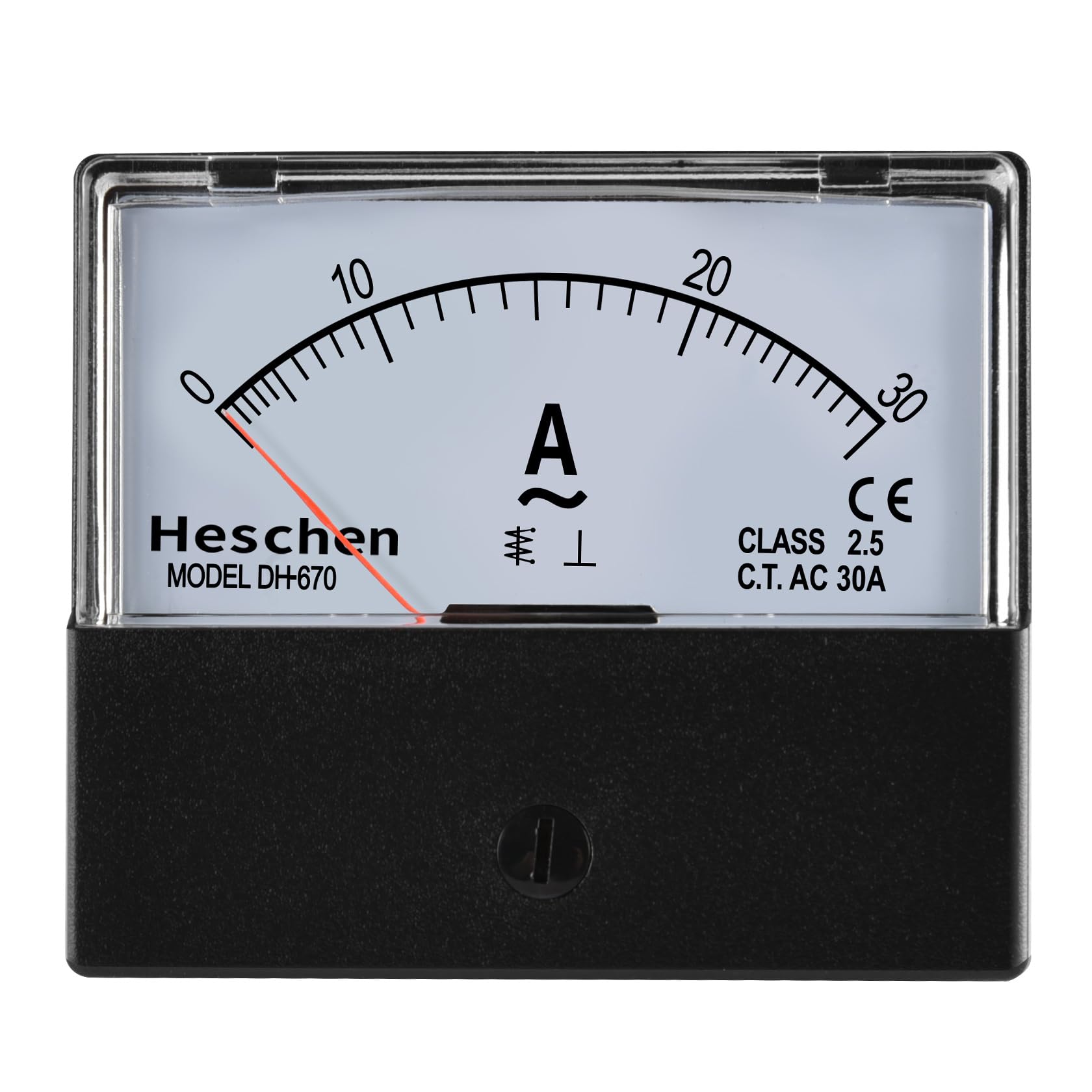 Heschen DH-670 AC 0-30A amperomierz panelowy prostokątny klasa 2.5 CE