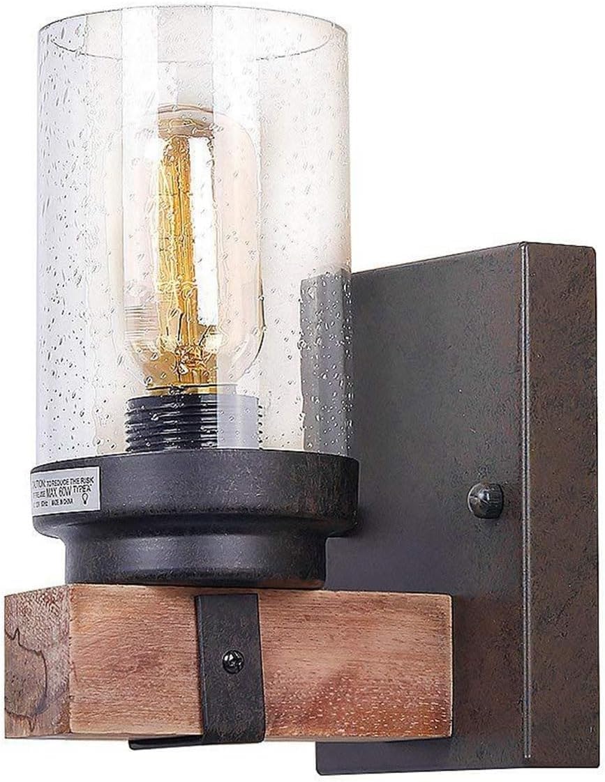 SXECAEPS Modern creative chandelier Wall Sconces V-intage Glass American Style Country Retro Light Mounted Lighting Fixture Compatible with Indoor Bathroom,
