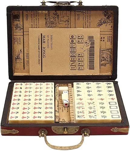 Mahjong Antique, 144 tuiles, Costume de Mahjong, Jeu de Famille