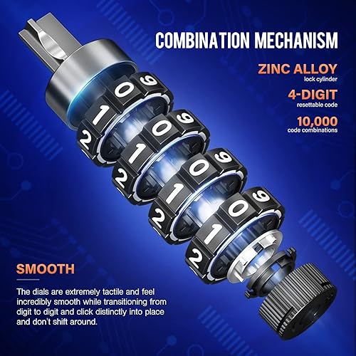 Miniatura 4 de SEWAY Cable de bloqueo de scooter para Xiaomi Mijia M365 Serie ES, Cerraduras de combinación de bicicleta, cerradura de cadena en espiral, núcleo