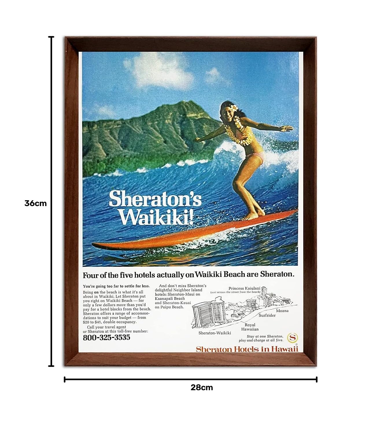 Amazon.co.jp: ハワイ サーフィン レトロ広告 ポスター アメリカ雑誌