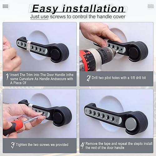 Miniatura 8 de BJSIA 5 piezas de insertos para manija de agarre de puerta lateral y perillas de botón compatibles con Jeep Wrangler JK JKU Sahara Rubicon Unlimited