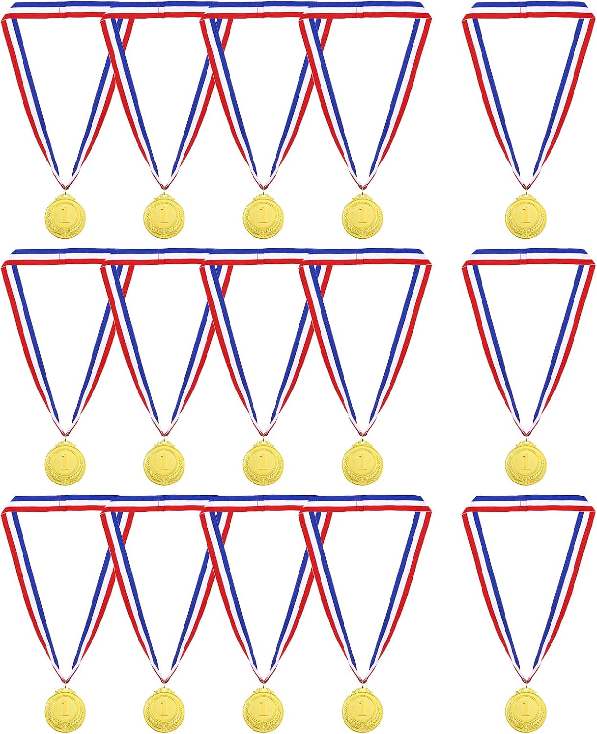 PATIKIL Gold Award Medals, Style Winner Medals with Neck Ribbon Metal Medals Prizes for Competitions, Party Decorations 1st