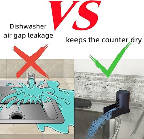 Vista 8 de TEYOUYI Funda para lavavajillas con rampa, repuesto para lavavajillas, accesorio para extensor de boquilla de desbordamiento de brecha de aire, Gris