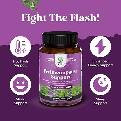 Miniatura 4 de Paquete de suplemento de perimenopausia con raíz de maca, bayas Vitex y cohosh negro para sofocos, sudores nocturnos, equilibrio hormonal y apoyo
