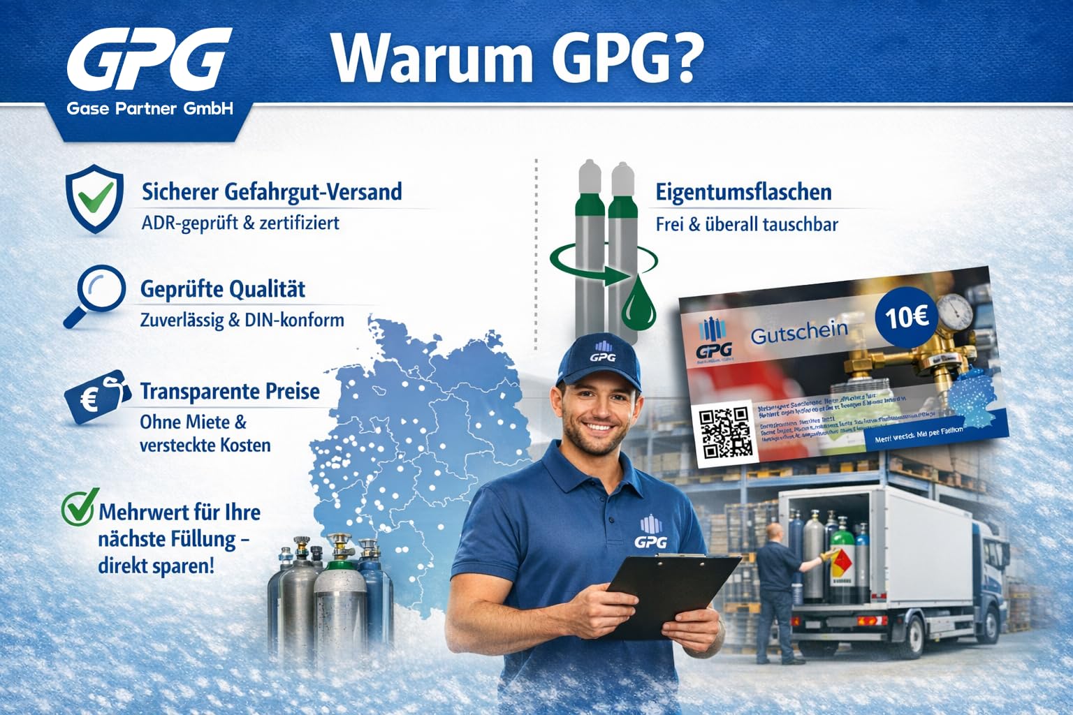 Argon 4.6 | 10 Liter 200 bar Gasflasche gefüllt | Profi-Schweißgas für WIG/MIG | UN1006 | Eigentumsflasche ohne Markenbindung | inkl. Druckminderer – SET | Sofort einsatzbereit | ADR-Gefahrgut-Versand