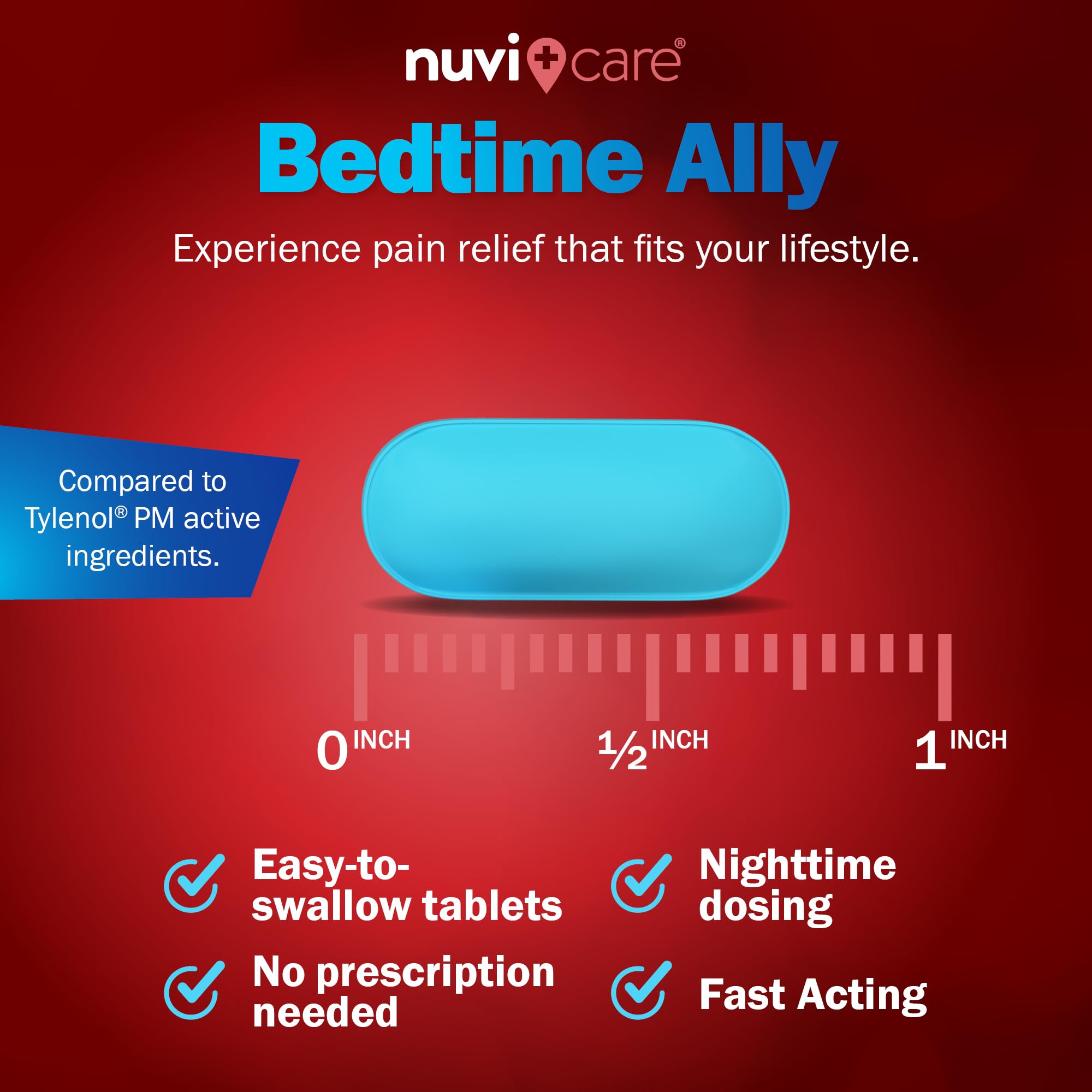 Extra Strength Pain Relief PM - Acetaminophen 500mg & Diphenhydramine 25mg - Compare to Tylenl PM Extra Strength Sleep Aid - Adult PM Pain Reliever for Nighttime Aches & Pains 2 Pack