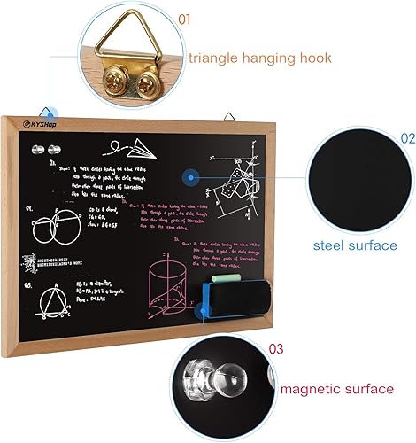 Miniatura 3 de Pizarra magnética de 24 x 18 pulgadas, pizarra, pizarra de madera natural real enmarcada para cocina, niños, decoración del hogar, escuela,