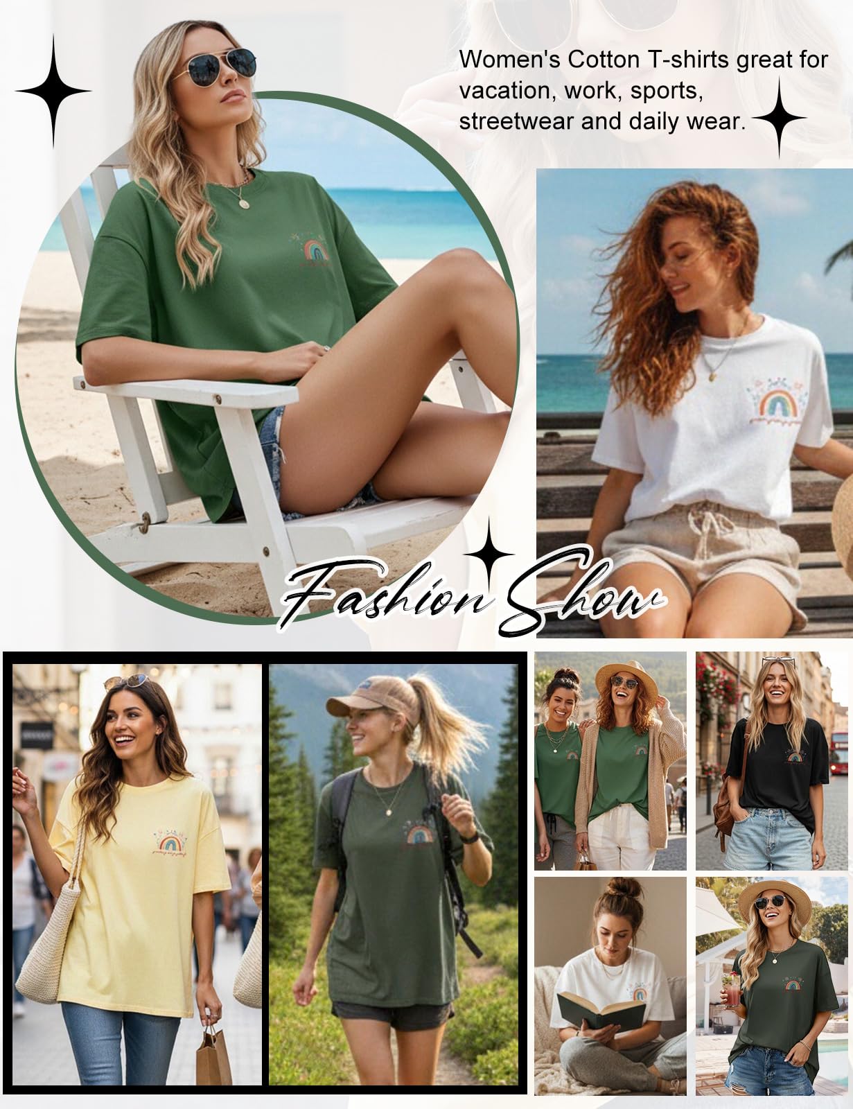 Koszulka damska oversize Bardzo szeroka koszulka z okrągłym dekoltem bawełniana koszulka z krótkim rękawem szykowna koszulka z nadrukiem top damski plus size top damski lato
