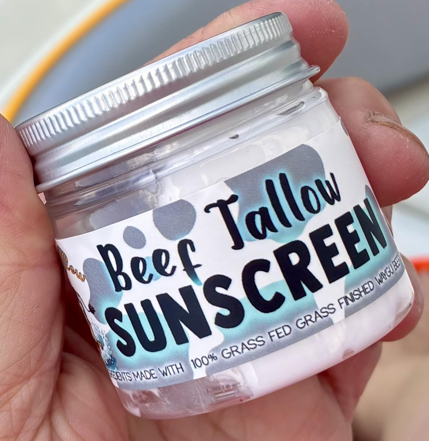 Get Wavy Organics Beef Tallow Sunscreen SPF 30 – Organic Mineral Sunblock with Zinc Oxide | Non-Greasy 2-in-1 Moisturizer & Sunscreen | Natural UV Protection for Face and Body | 2 oz