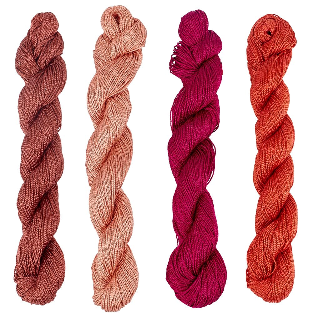 FREEBLOSS 4 Pcs Sashiko Thread Sashiko Skein 4 * 100M(109yds) Red