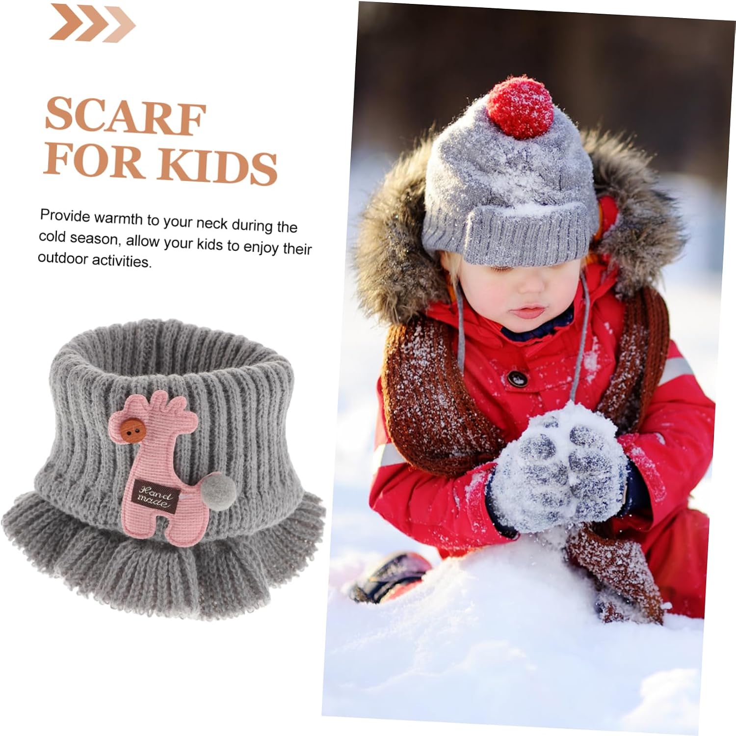 BESPORTBLE Boy Girl's Scarf Winter Neck Wrap Boys Girls Cartoon Style Warm Scarves for and