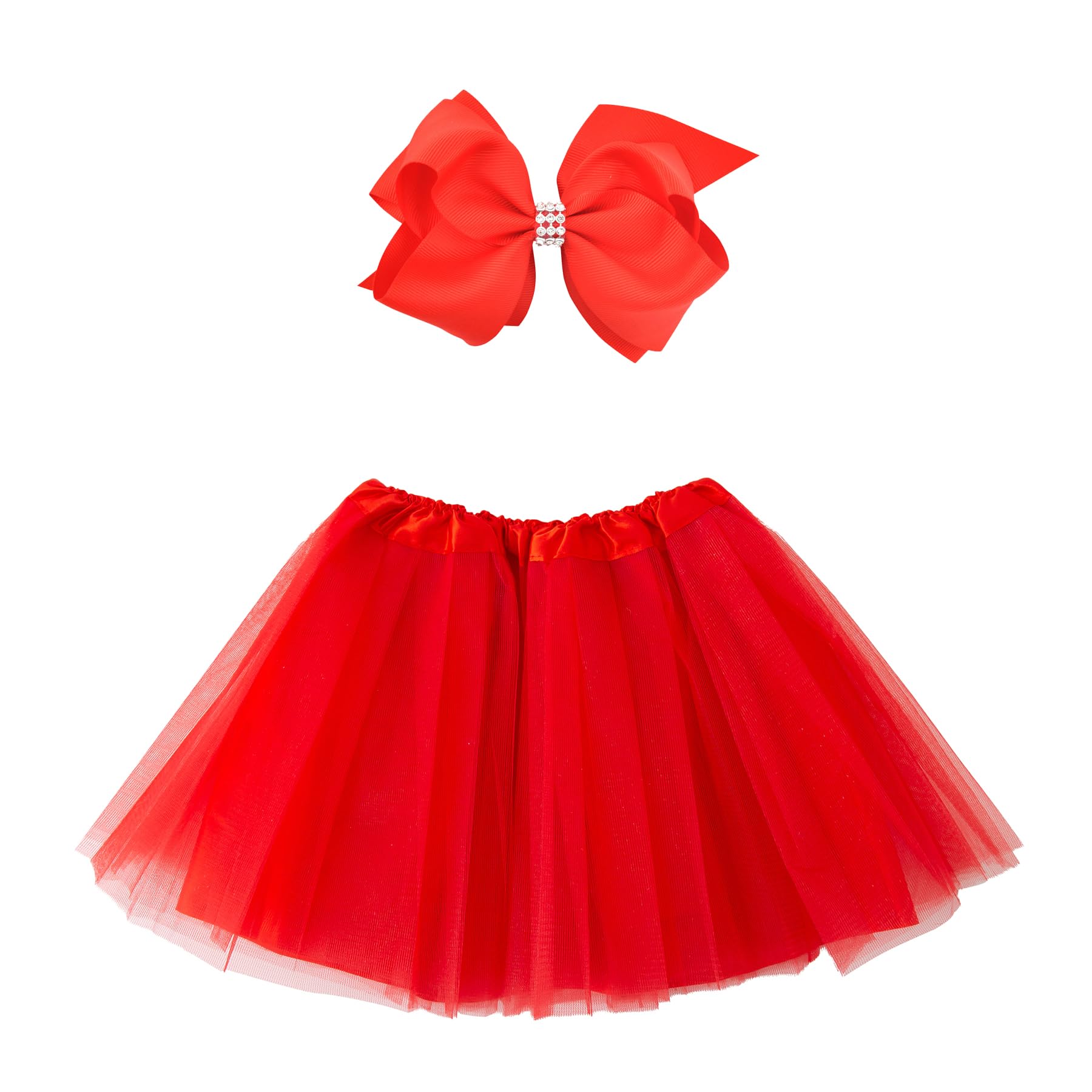 Jastore Girls Tutu Skirt 4 Layers Tulle Tutus for Girls Fluffy Ballet Dress Up for Toddler Kids Children