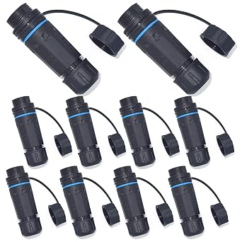 5PCS Shielded RJ45 CAT6 IP68 Waterproof Panel Mount Connector | Cat5/5e/6, 8P8C, Ethernet LAN Cable Extend Coupler, Female to Female, Outdoor Network Adapter, with Cap Cover