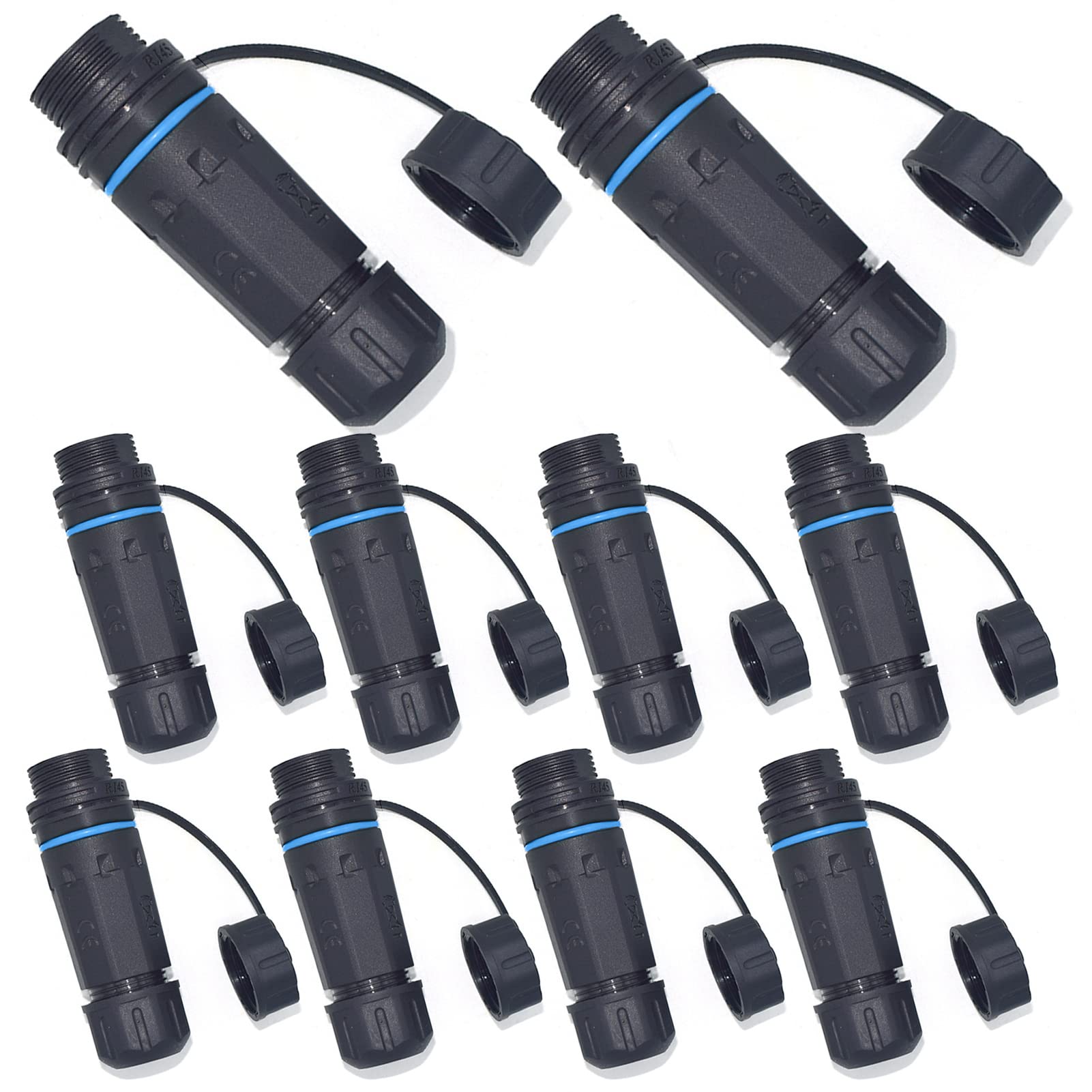 ANMBEST 10PCS Shielded RJ45 Waterproof Panel Mount Connector