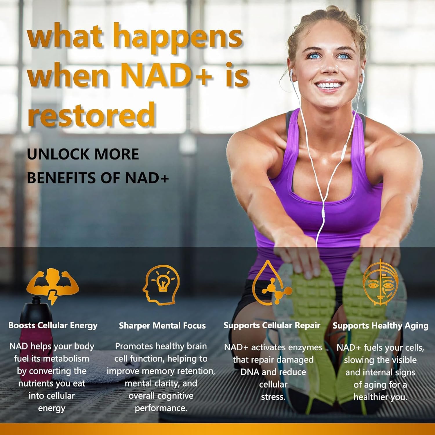 NAD Supplement 1500mg - Liposomal NAD+ Resveratrol - 240 Capsules — Amazon image 3