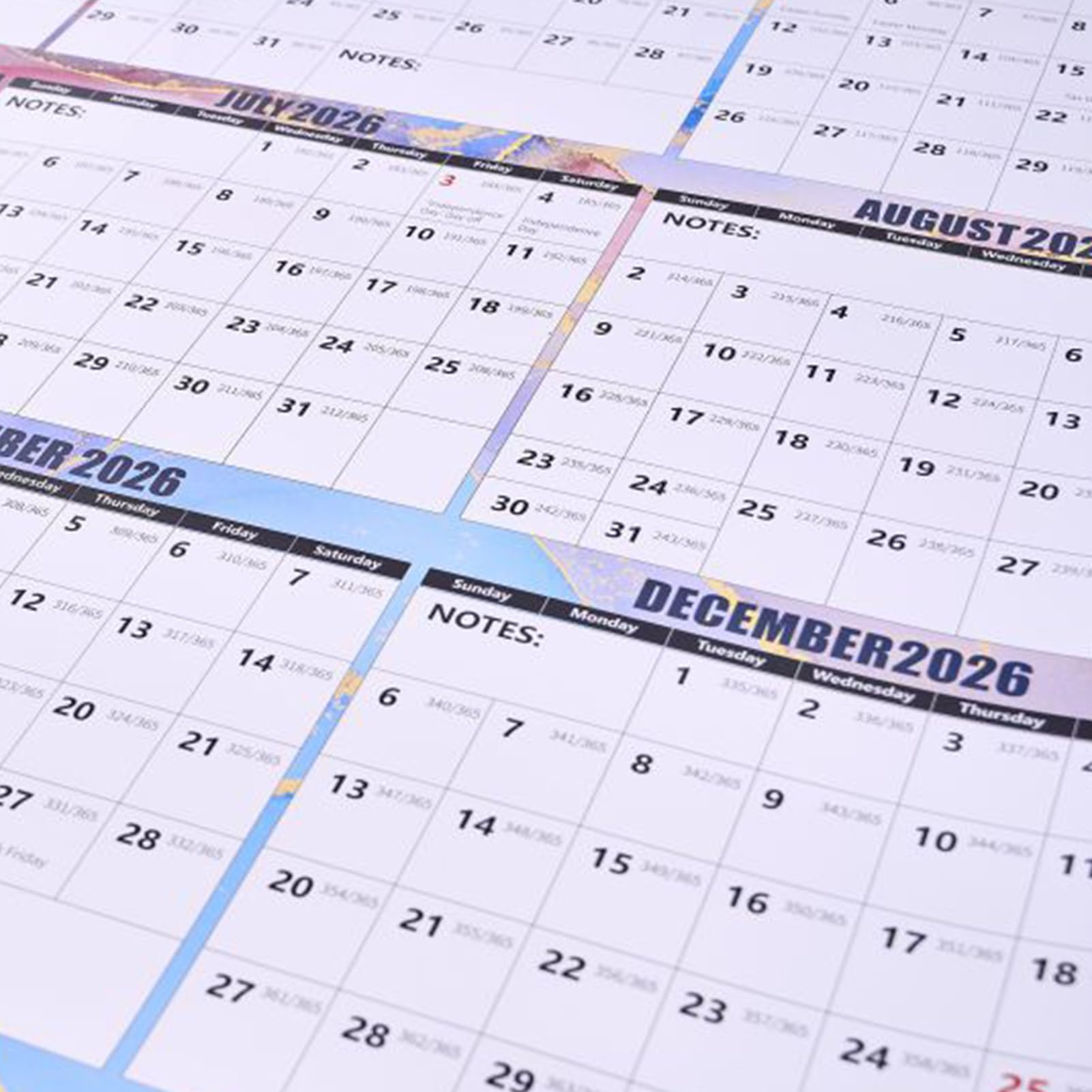 Calendario 2026 Scrittura Liscia Cancellabile a Secco | Poster Calendario Da Parete Decorazione Casa per Promemoria Pianificazione Programma Scuola Ufficio Soggiorno Camera da