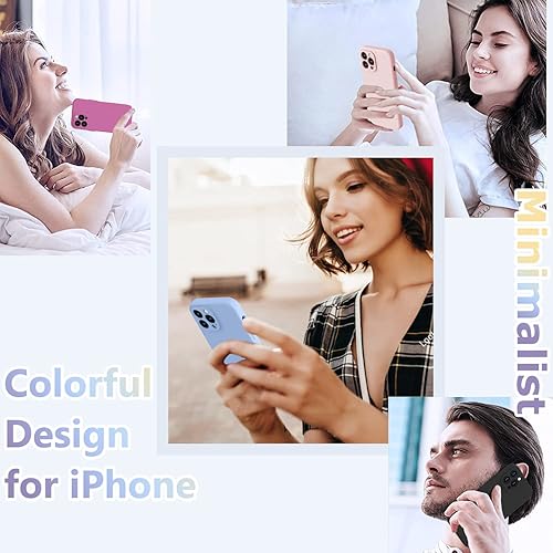 Miniatura 499 de BossKiss Funda compatible con iPhone 14 Pro, silicona mejorada [protección de cámara] [2 protectores de pantalla 9H], forro interior de microfibra
