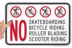 SmartSign - "No Skateboarding, Bicycle, Scooter, Rollerblading" Aluminum Sign
