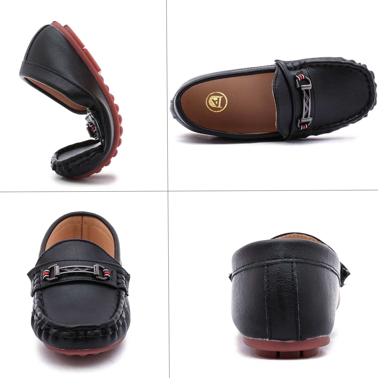 WUIWUIYU Garçon Fille Slip on Penny Loafer Confortable Décontracté L'école Plates Mocassins Chaussures habillées pour l'école