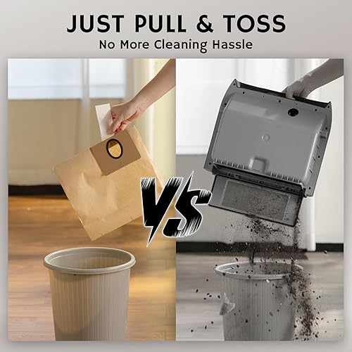 Miniatura 2 de AIRTHEREAL T1 Plus - Aspiradora automática sin contacto con 6 bolsas de polvo desechables de 4.7 L, 3 modos de succión, filtro HEPA, ideal para