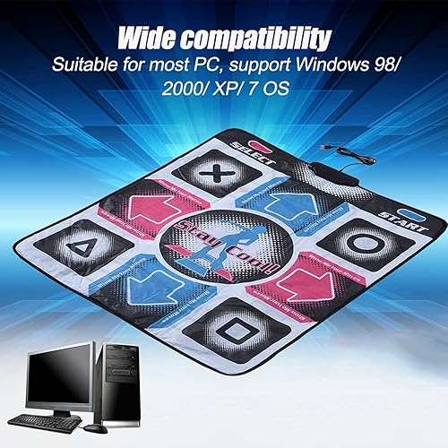 Miniatura 3 de Tapete de baile tapete de baile antideslizante manta USB para videojuegos PC duradero fitness construcción de cuerpo juegos de arcade tapetes para