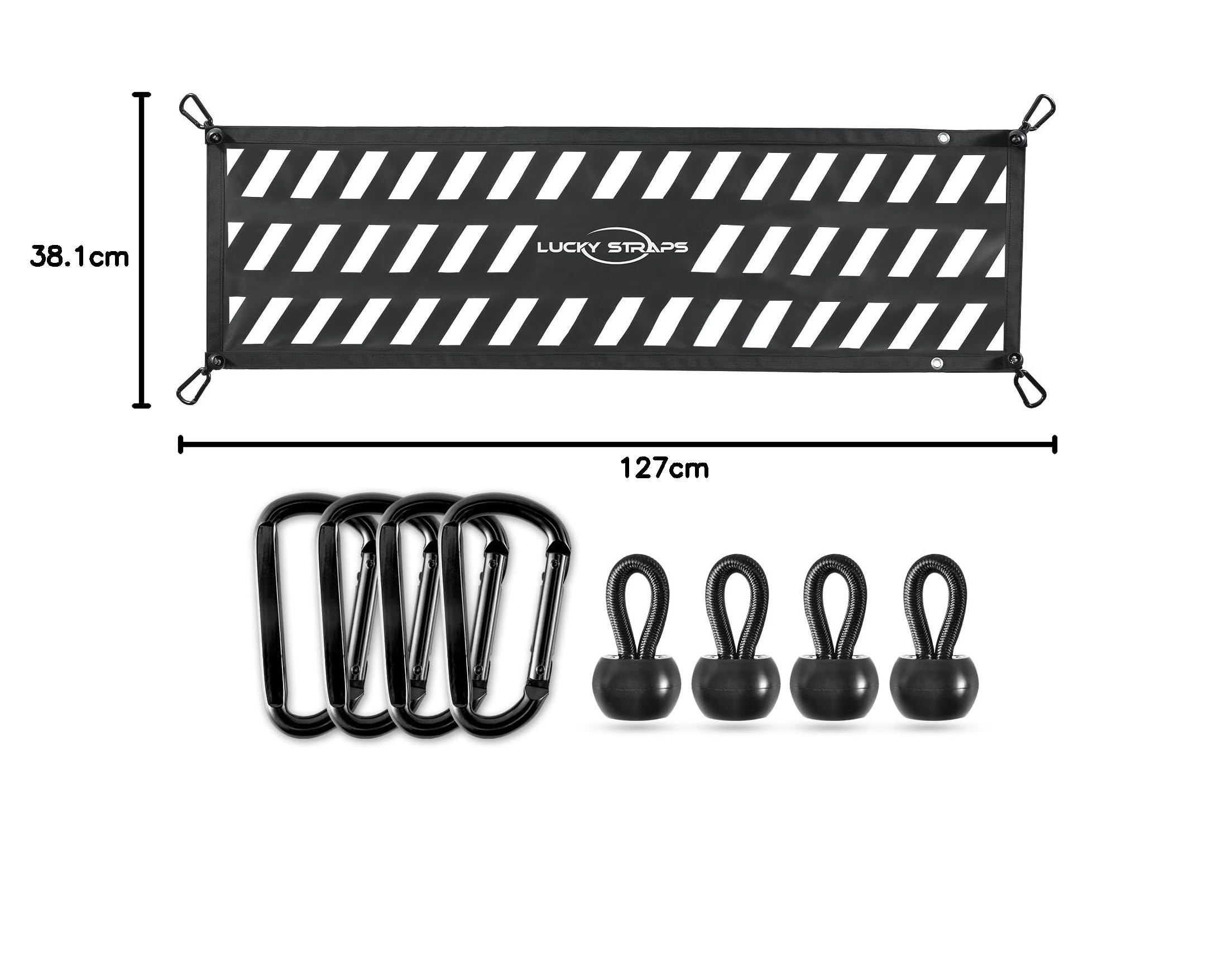 Filet de hayon de Camion Facile à Utiliser avec Une Excellente Protection UV, 127 x 38,1 cm, Convient à la Plupart des camions de Taille Moyenne de Chevy, Ford, Toyota, GMC, Dodge RAM, Jeep (Noir)