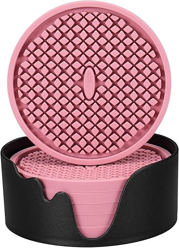 ME.FAN Posavasos de silicona 6 unidades Posavasos gruesos con soporte  Tapete para tazas, antideslizante, antiadherente, permanece en su lugar,