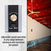 Vista 2 de Ciata Controlador de ventilador de techo de iluminación con dial giratorio de control de velocidad variable, panel montado en la pared para espacios