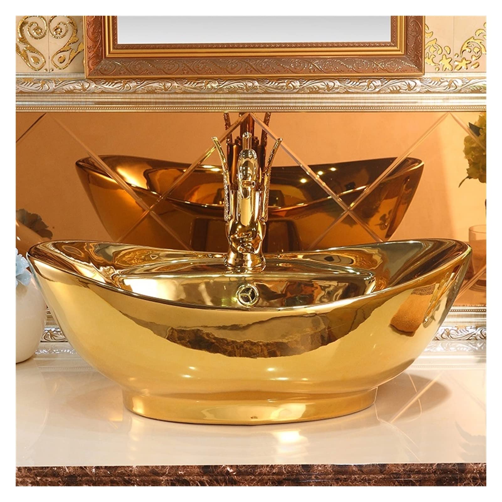 Umywalka Łazienkowa Ceramiczna Umywalka Golden Sink Umywalki Łazienkowe Nablatowe Ceramiczna Umywalka Artystyczna Hotelowa Umywalka Nablatowa Umywalka Nablatowa