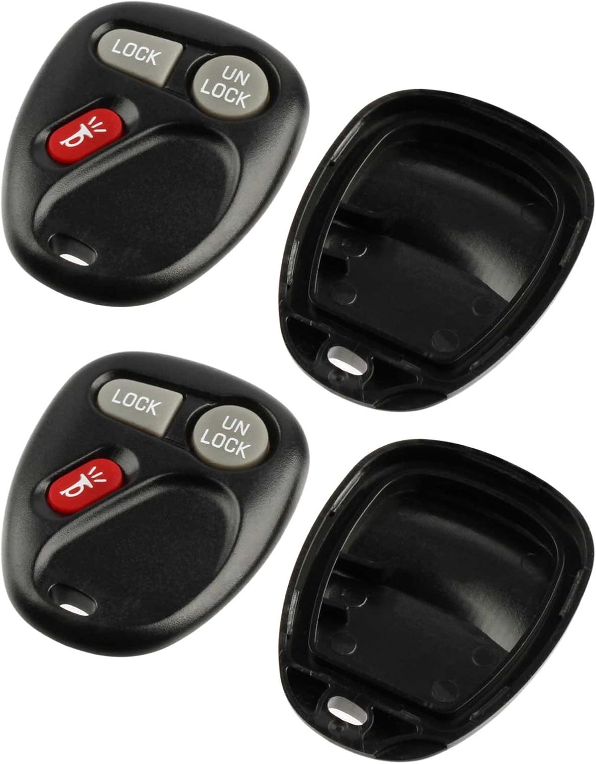 fits 15042968 15732803 Case Shell Key Fob Keyless Entry Remote Cadillac Escalade/Chevy Avalanche S10 Silverado Suburban Tahoe/GMC Sierra Sonoma Yukon 2001 2002, Set of 2