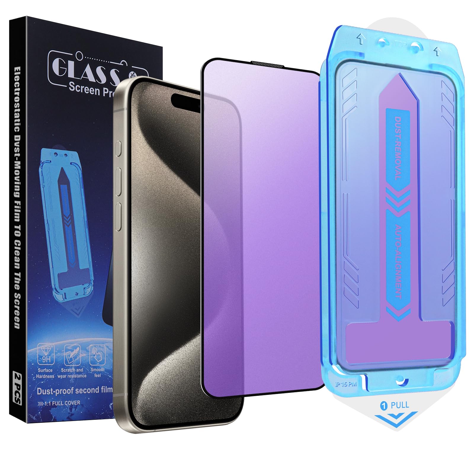 2-Pack Screen Protector for iPhone 15 Pro Max Anti Blue Light Matte
