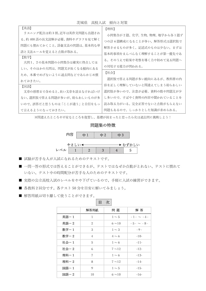 茨城県 令和7年度 高校入試 合格できる 入試練習 中1～中3年編（合格