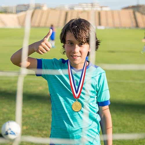 Miniatura 6 de Medallas de fútbol para premios para niños y adultos, paquete de 12 medallas de premios de metales de oro para niños, trofeos de participación en