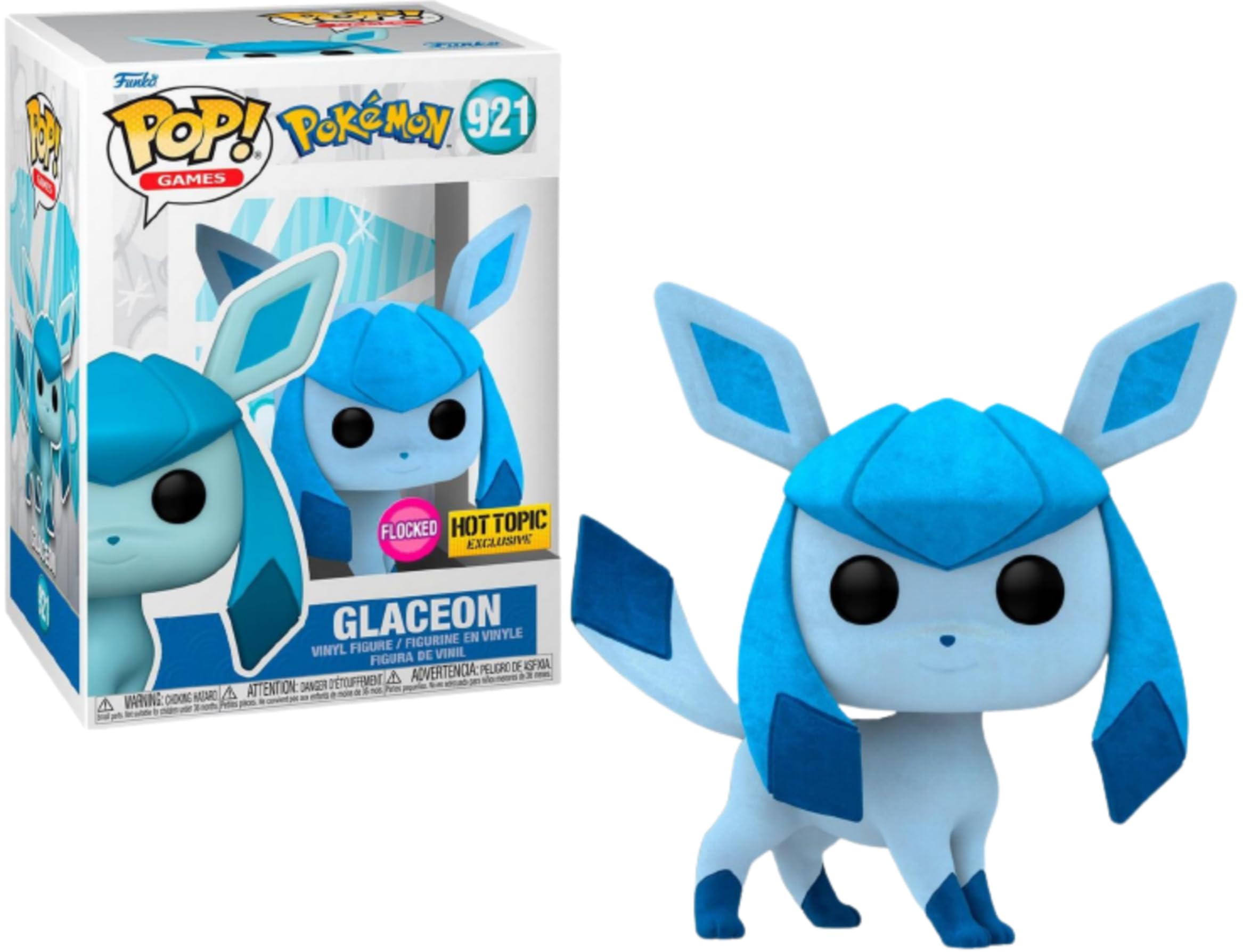 Funko Pop! Games glaceon Flocked hot Topic Exclusive Vinyl Figure (DRM230302)