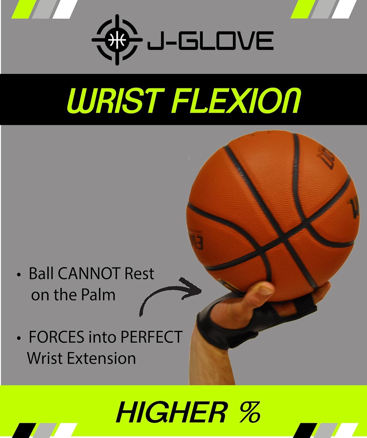 J-Glove Shooting Aid (Left Hand Medium) Perfect Basketball Shooting and Follow Through