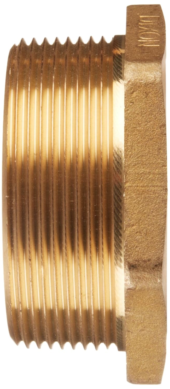 Dixon Valve FM25F30T Brass Fire Equipment, Hex Nipple, 2-1/2" NST (NH) Female x 3" NPT Male