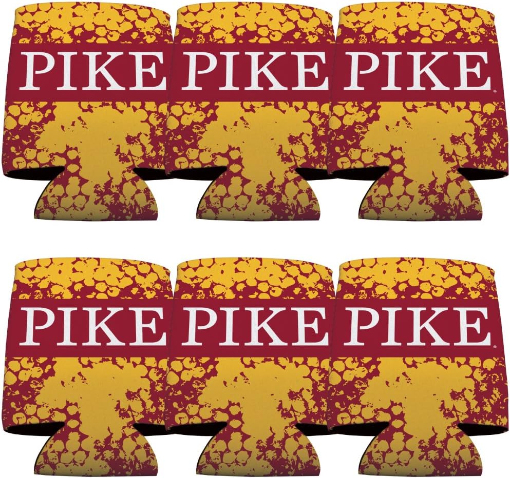 VictoryStore Can and Beverage Coolers - Pi Kappa Alpha, Pike Design, Set of 6