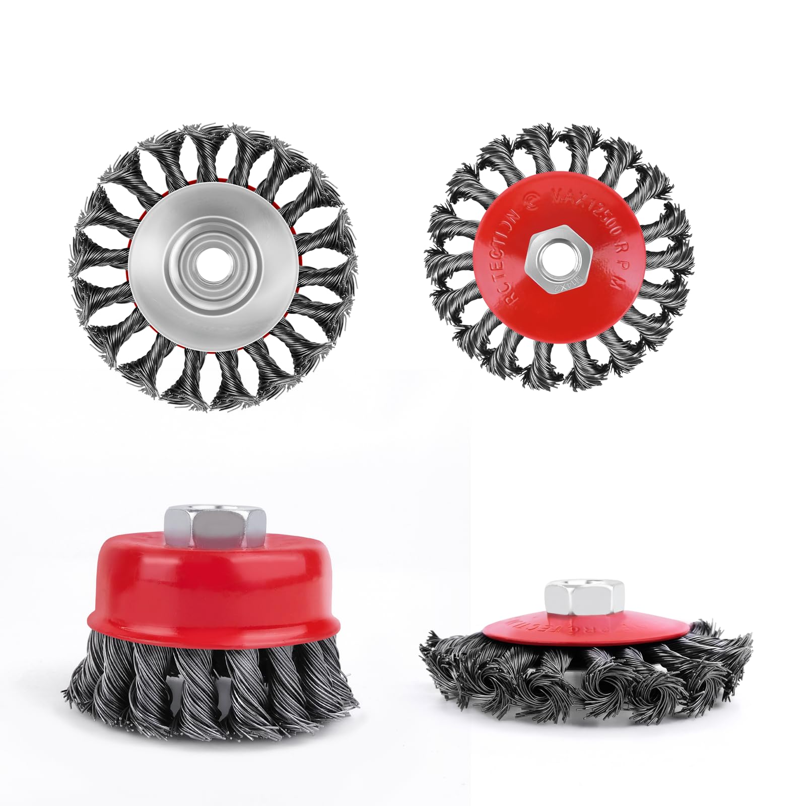 Metal Wire Brush Wire Wheel for Electric Angle Grinder, for Rust Removal, Corrosion and Scrub Surfaces, M14