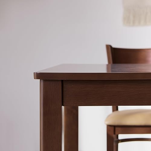 Miniatura 7 de Livinia Cabin 45.3" Mesa de comedor de madera/Mesa de cocina de madera maciza moderna rectangular pequeña de estilo granja (Nogal) Nuez,Negro