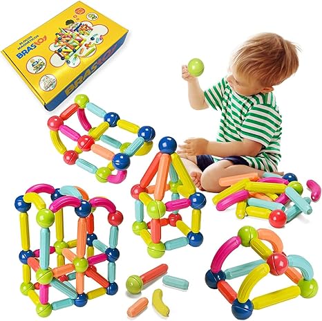 Blocos de Montar Magnéticos Construção Bolas E Bastões Brinquedo Educativo Infantil (68 Peças) Menor preço em Blocos de Montar Magnéticos Construção Bolas E Bastões Brinquedo Educativo Infantil (68 Peças)