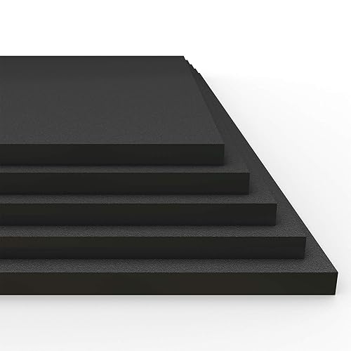Hoja de Plástico HDPE (5 Hojas) 12" x 24" x 1/4" - Black Marine Board - ProTech Plastic