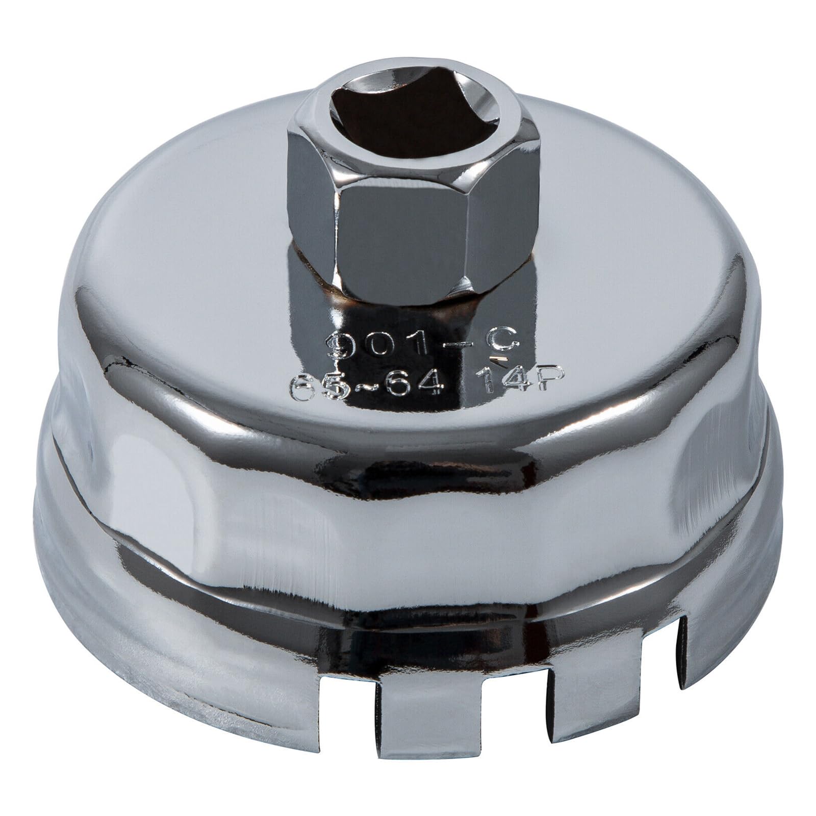 YIYUANYI Oil Filter Wrench for Toyota Lexus, 64mm 14 Flute Cap Style Oil Filter Removal Tool Fit For Toyota, Highlander, Lexus, RAV4, Camry, Tundra, Sienna 1.8L Engines