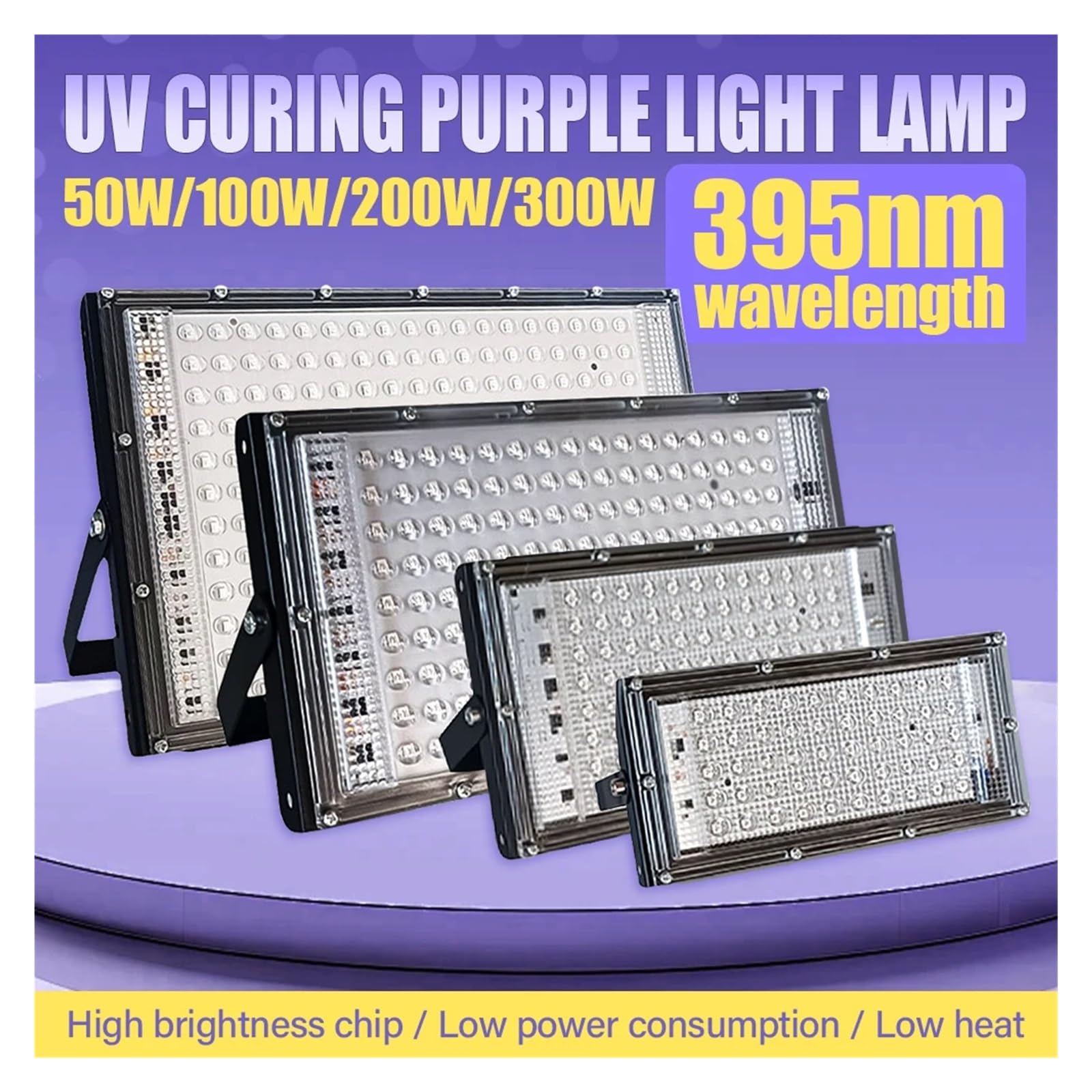 Przenośna lampa ultrafioletowa 50-400 W, utwardzająca klej UV, lampa ultrafioletowa do oświetlenia baru, klubu nocnego, reflektorów i oświetlenia zewnętrznego(300W)