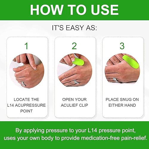 Miniatura 8 de ShinySlim - Clips de punto de acupresión LI4 para desintoxicación y adelgazamiento, clip de punto de presión de mano de acupresión, clip de alivio