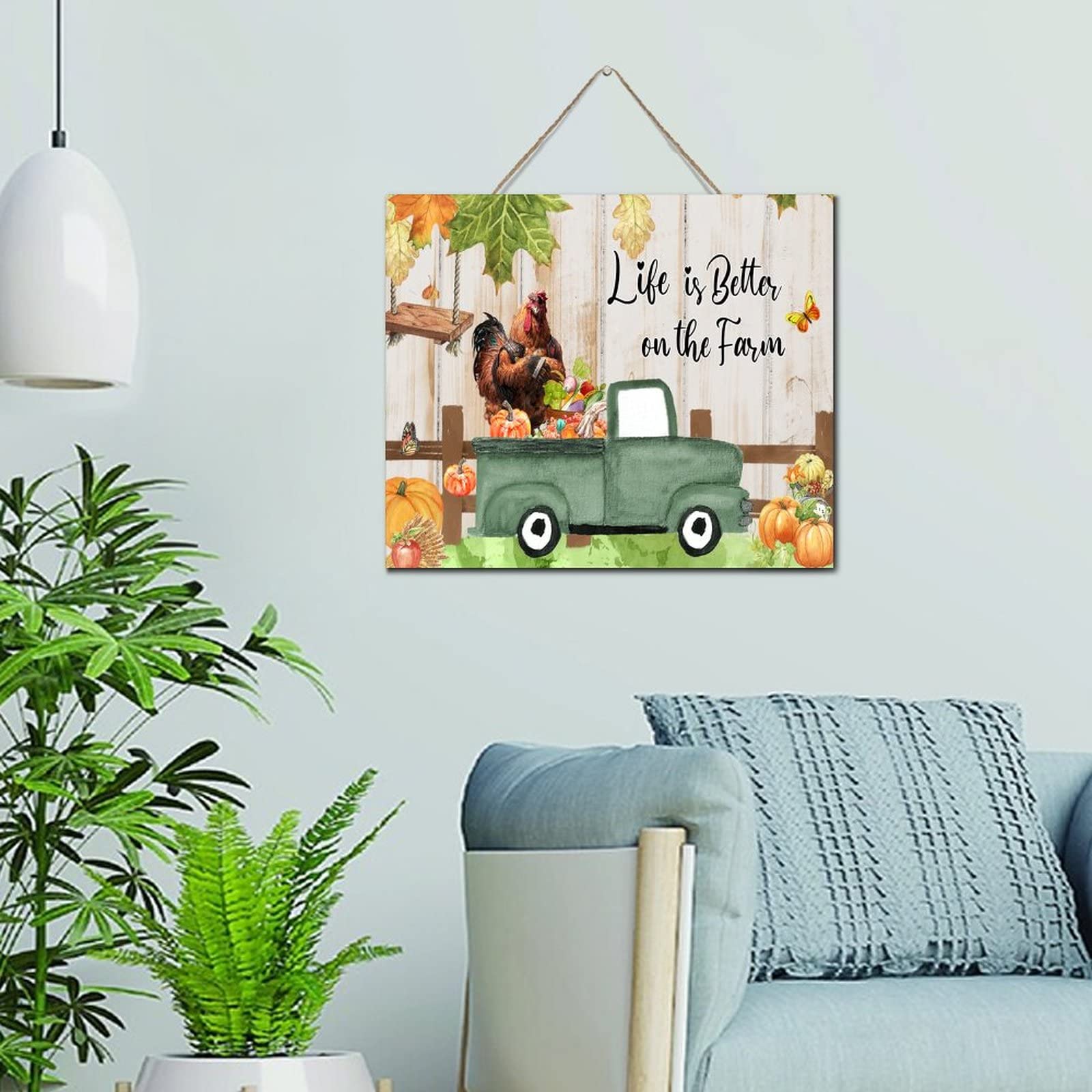 Panneau amusant en bois decoration farmhouse et citrouille